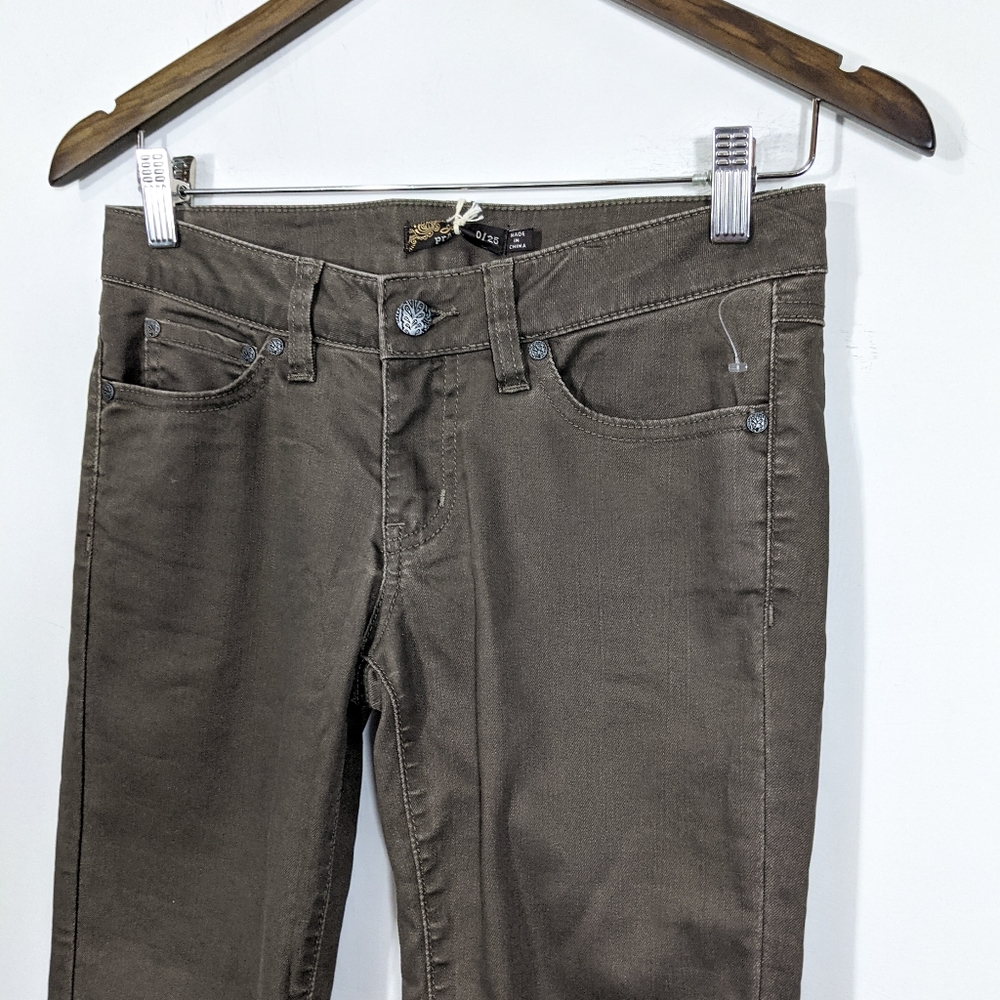 Prana Kara Hiking Straight Jeans Dark Mud 0/25 NWT - Picture 2 of 7